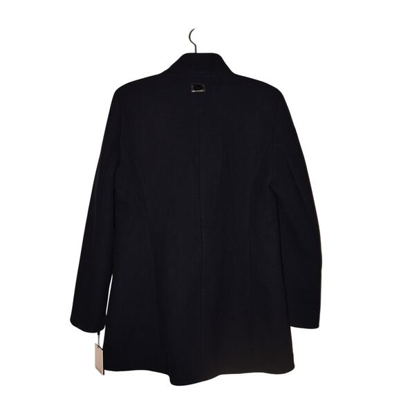 CALVIN‎ KLEIN NEW $275 Navy Wool Blend Coat Asymmetrical Zip Front Large - Picture 2 of 3